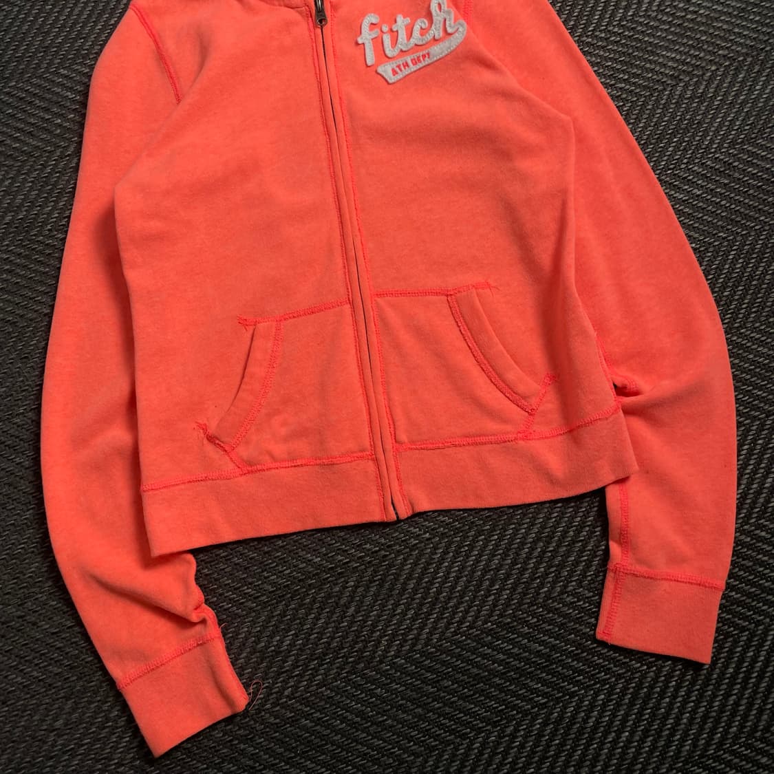 아베크롬비 우먼스 y2k 자수로고 후드 집업 피치 y 4597 상품이미지3