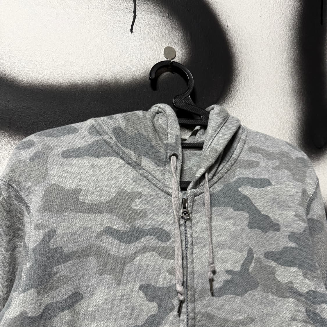 유니클로 풀 카모 플라주 패턴 투웨이 코튼 집업 후디 헤더그레이 상품이미지3