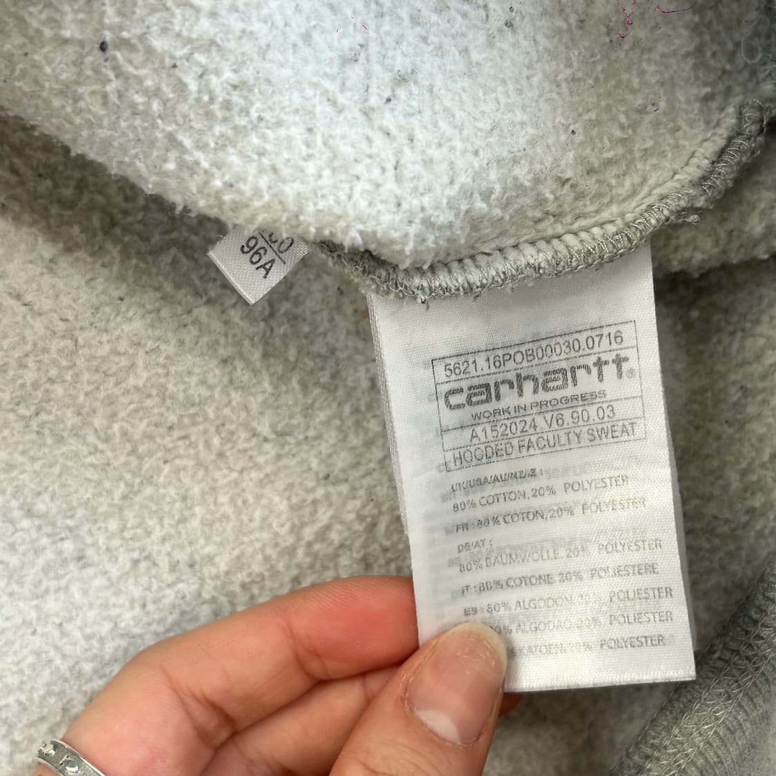 Carhartt 칼하트 스펠아웃로고 그레이 후드티 상품이미지6