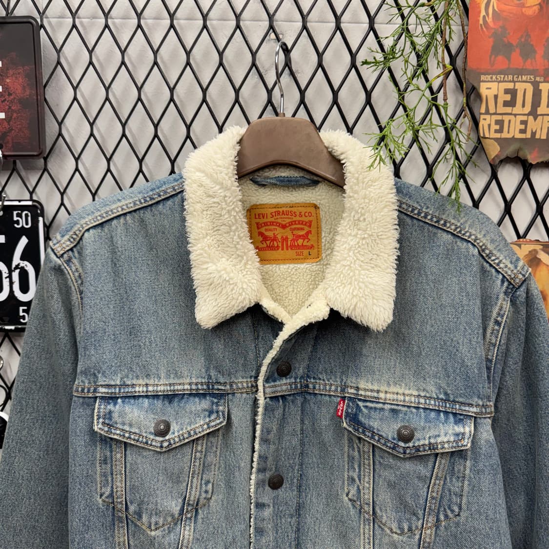 리바이스 타입 3 쉐르파 연청 워싱 데님 트러커 자켓 L 상품이미지3