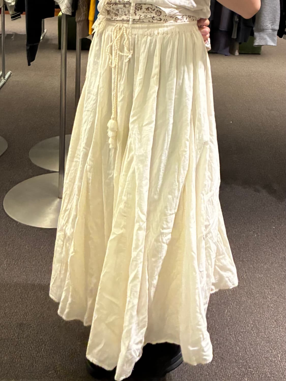 F)Lepsim 빈티지 여성 로프 스트링 롱스커트 상품이미지2