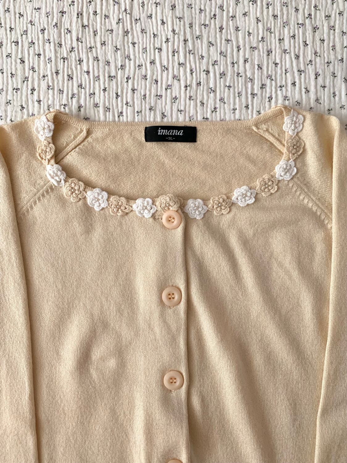 연노랑 플라워 가디건 상품이미지2