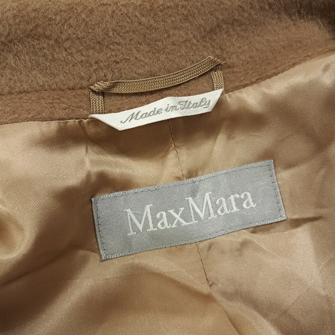 CL222 XL 막스마라 90s 이태리판 울 실버라벨 카멜 하프코트 상품이미지8