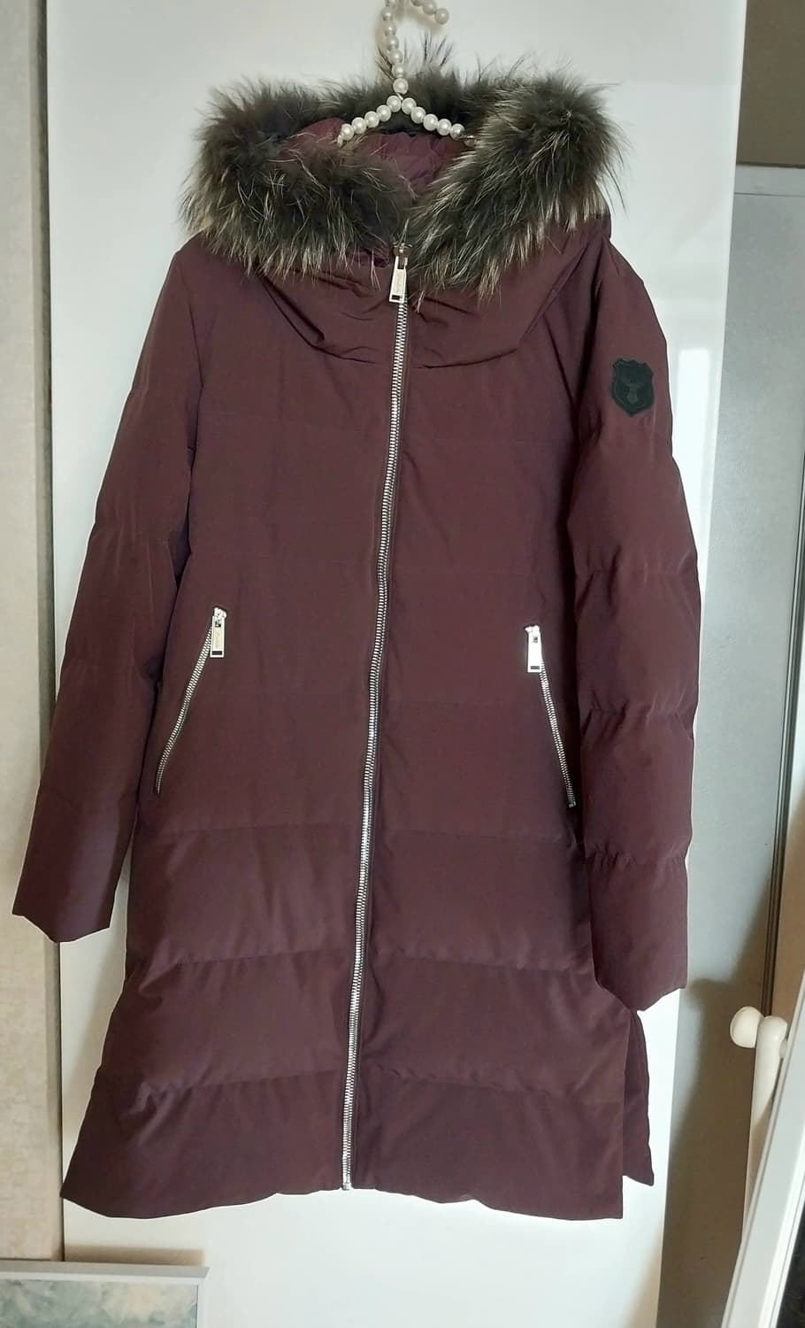 버건디 덕다운 패딩 상품이미지1