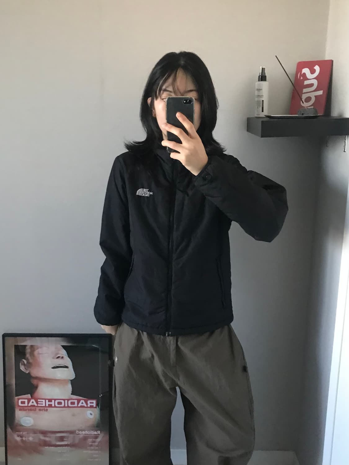 노스페이스 로고 블랙 경량 패딩 상품이미지1