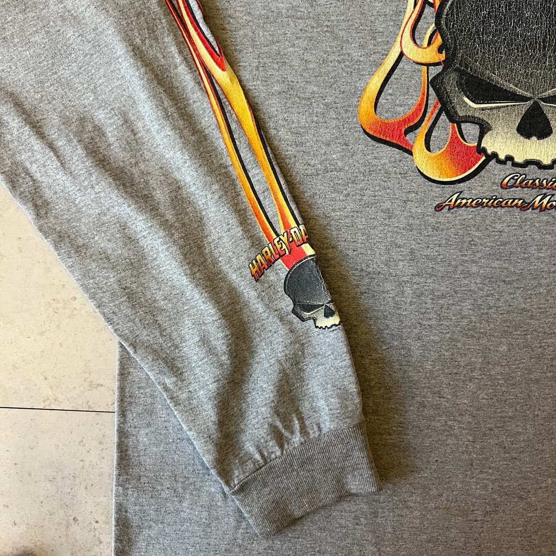 빈티지 00s Harley Davidson 스컬 롱슬리브 상품이미지4