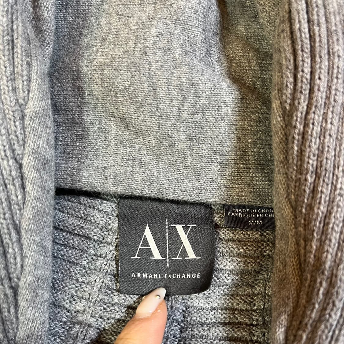 아르마니 익스체인지 숄카라 니트집업 상품이미지4