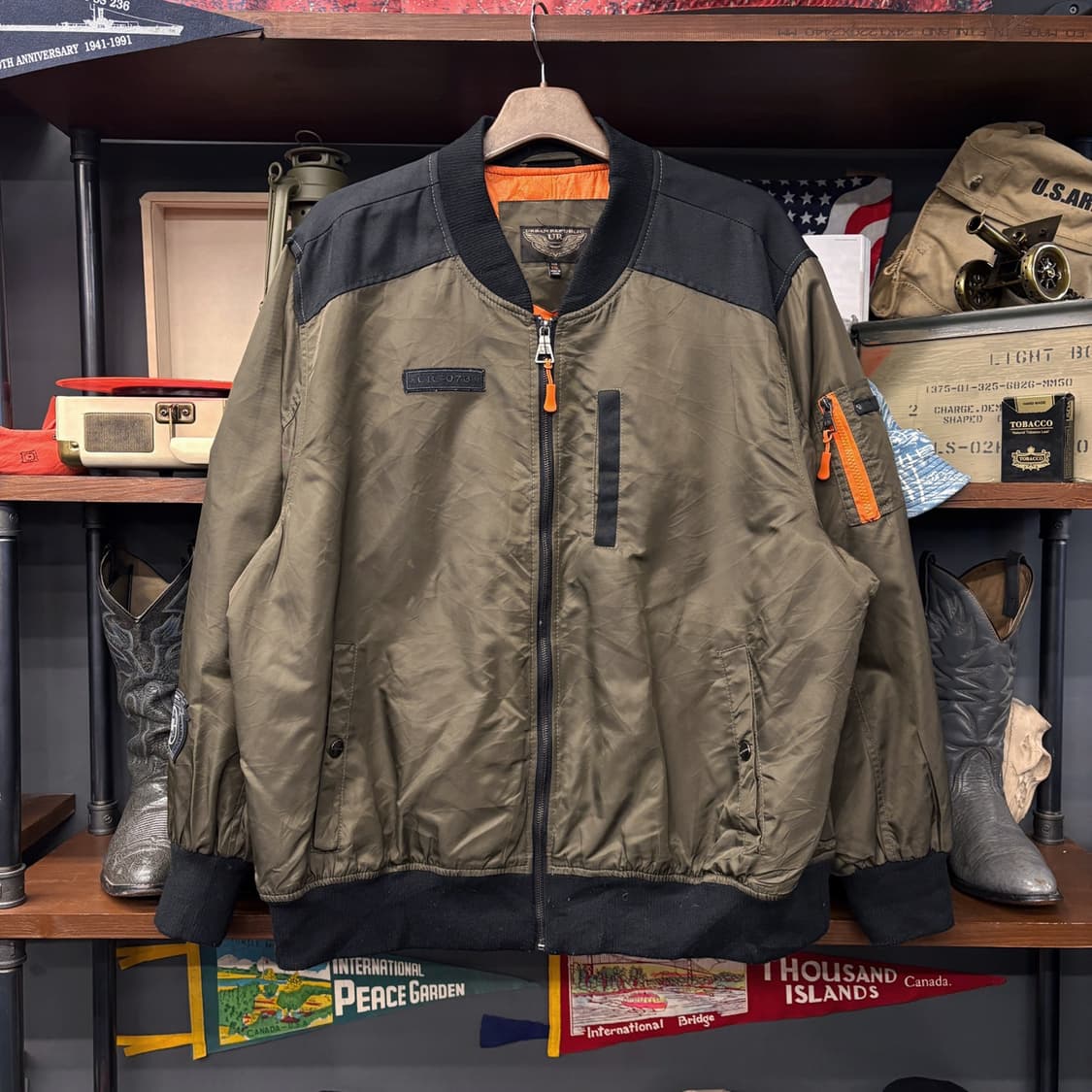 JPN 어반 리퍼블릭 모던 MA-1 봄버자켓 숄더패치 올리브 N669 상품이미지1