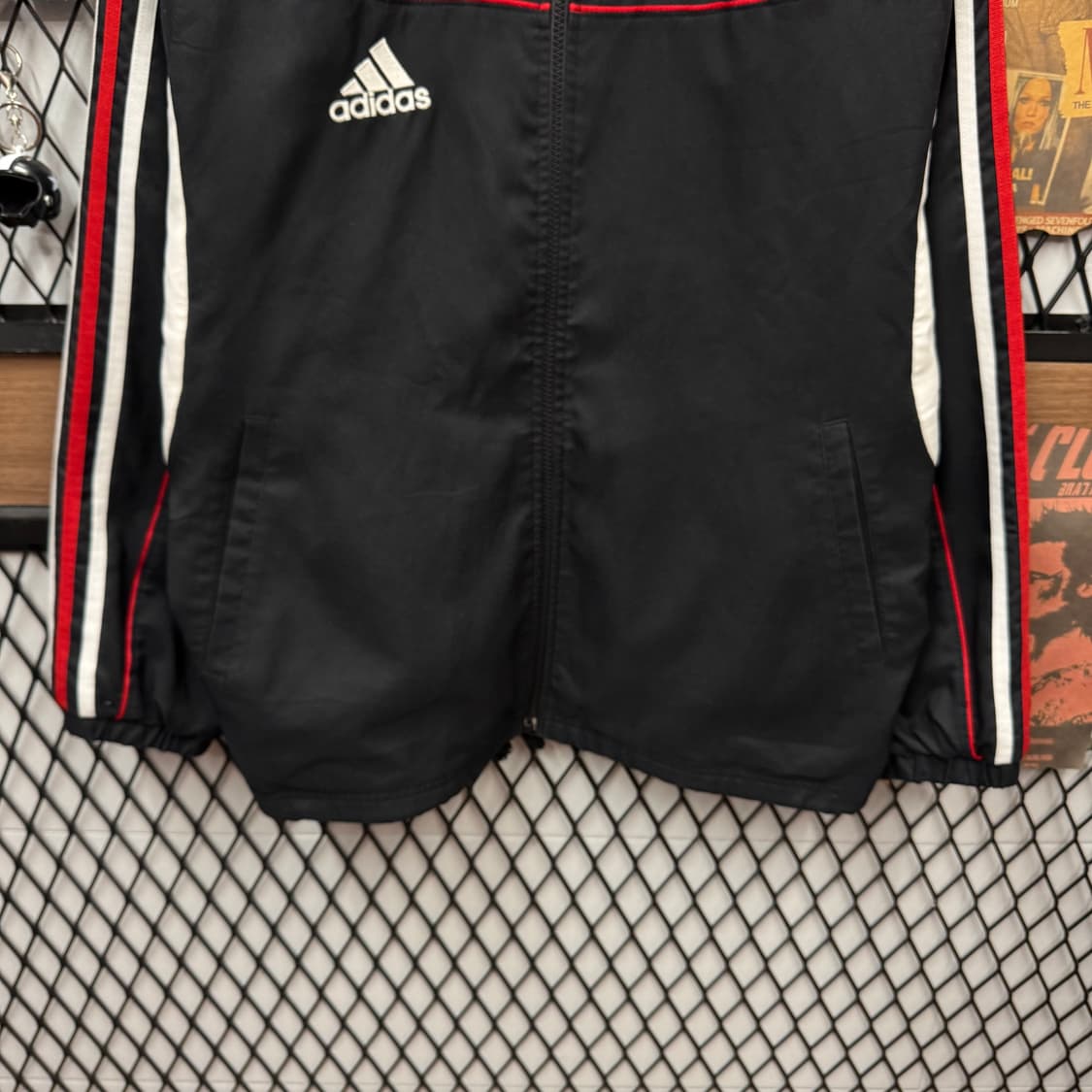 00s 아디다스 올드스쿨 메쉬 안감 트랙자켓 레드 블랙 상품이미지4