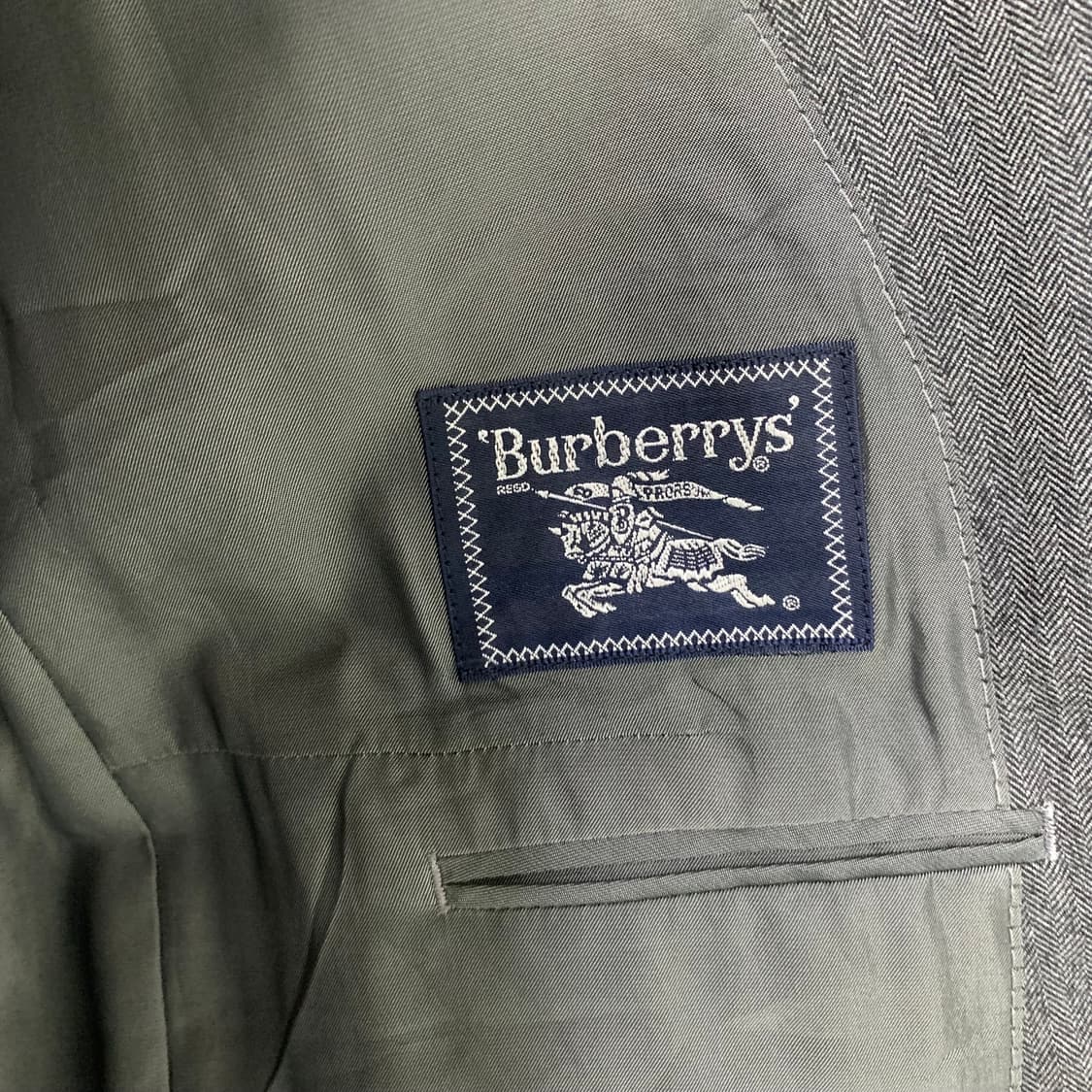 버버리 울 블레이저 정장 자켓 그레이 빈티지 남성 남녀공용 상품이미지9