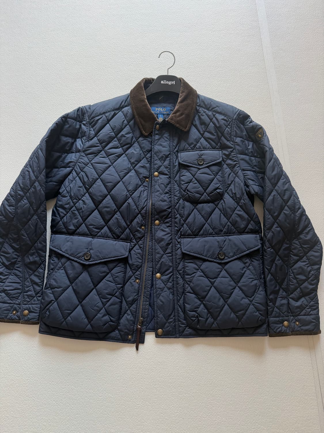 폴로 퀼팅 자켓 네이비 색상 판매합니다(L사이즈).  상품이미지1