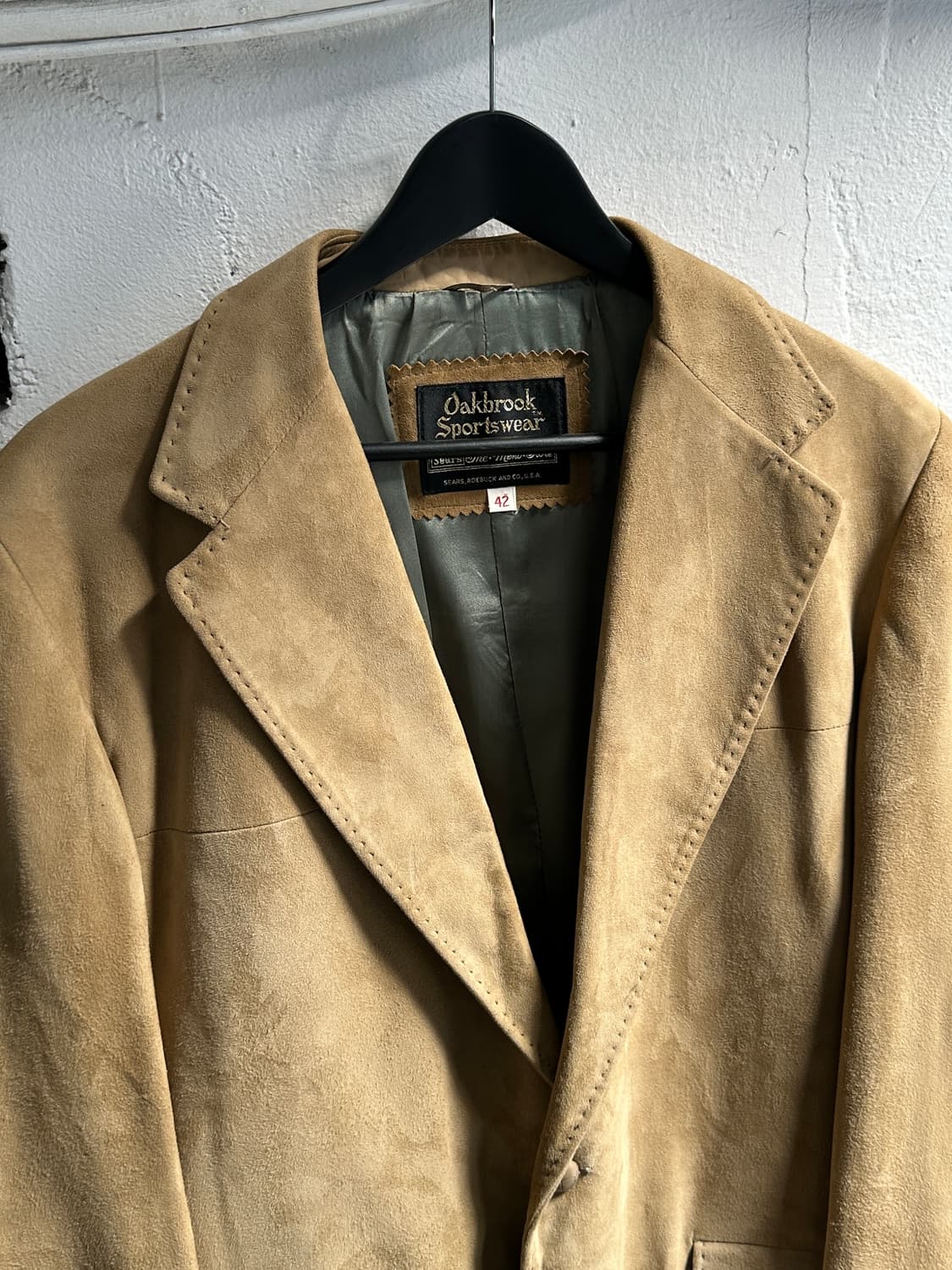 80's 빈티지 Sears 시어스 오크브룩 디어스킨 벅스킨 블레이저 상품이미지5