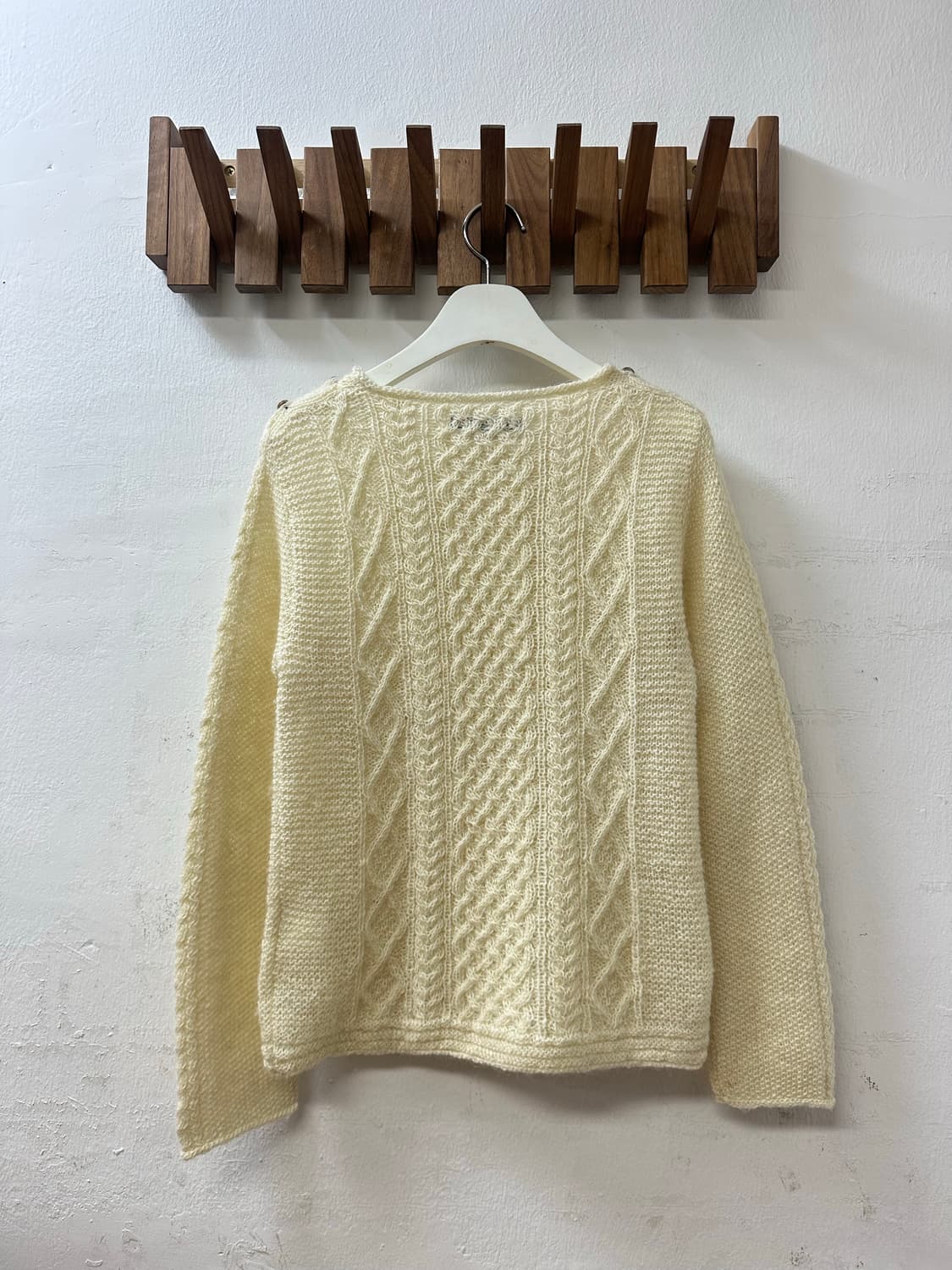 일본빈티지 울100% 꽈배기 케이블 풀오버 니트 상품이미지6