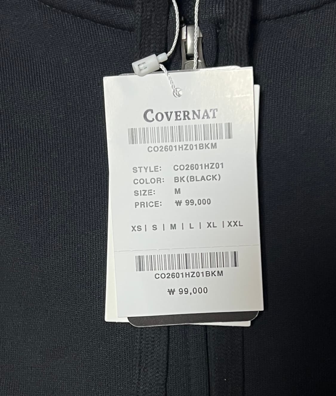 [새상품] M) 커버낫 C 로고 후드집업 블랙 상품이미지5