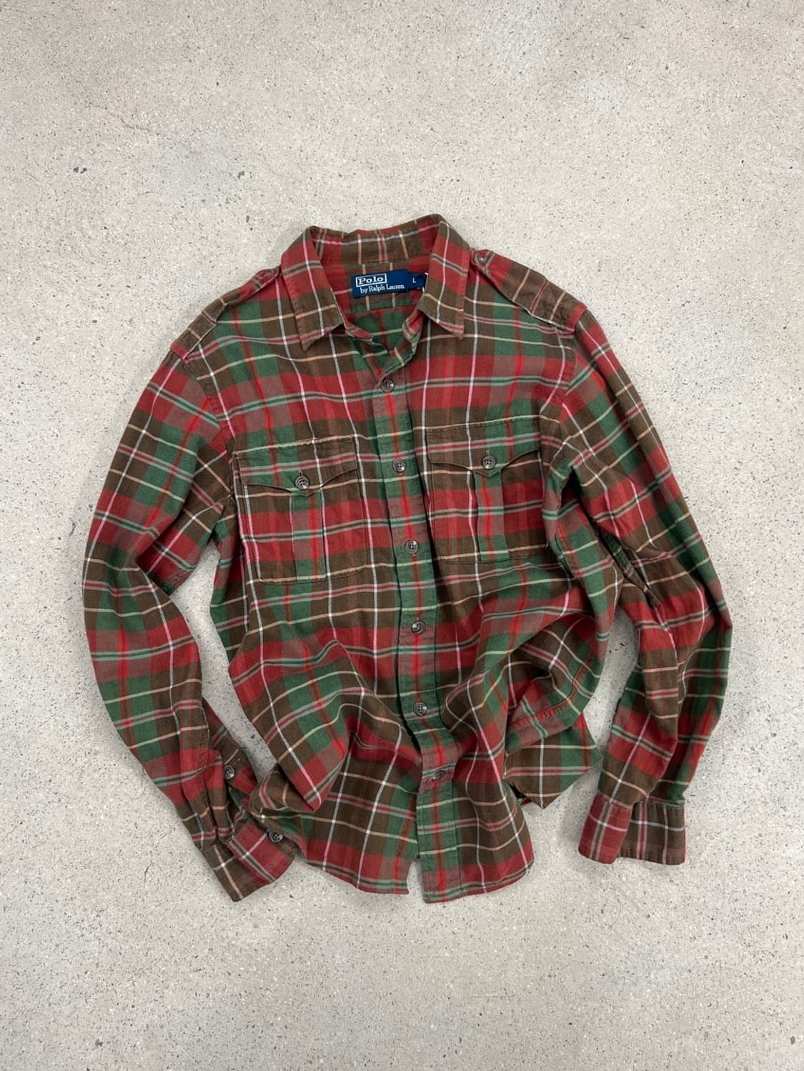 폴로 랄프로렌 밀리터리 체크 셔츠  상품이미지1