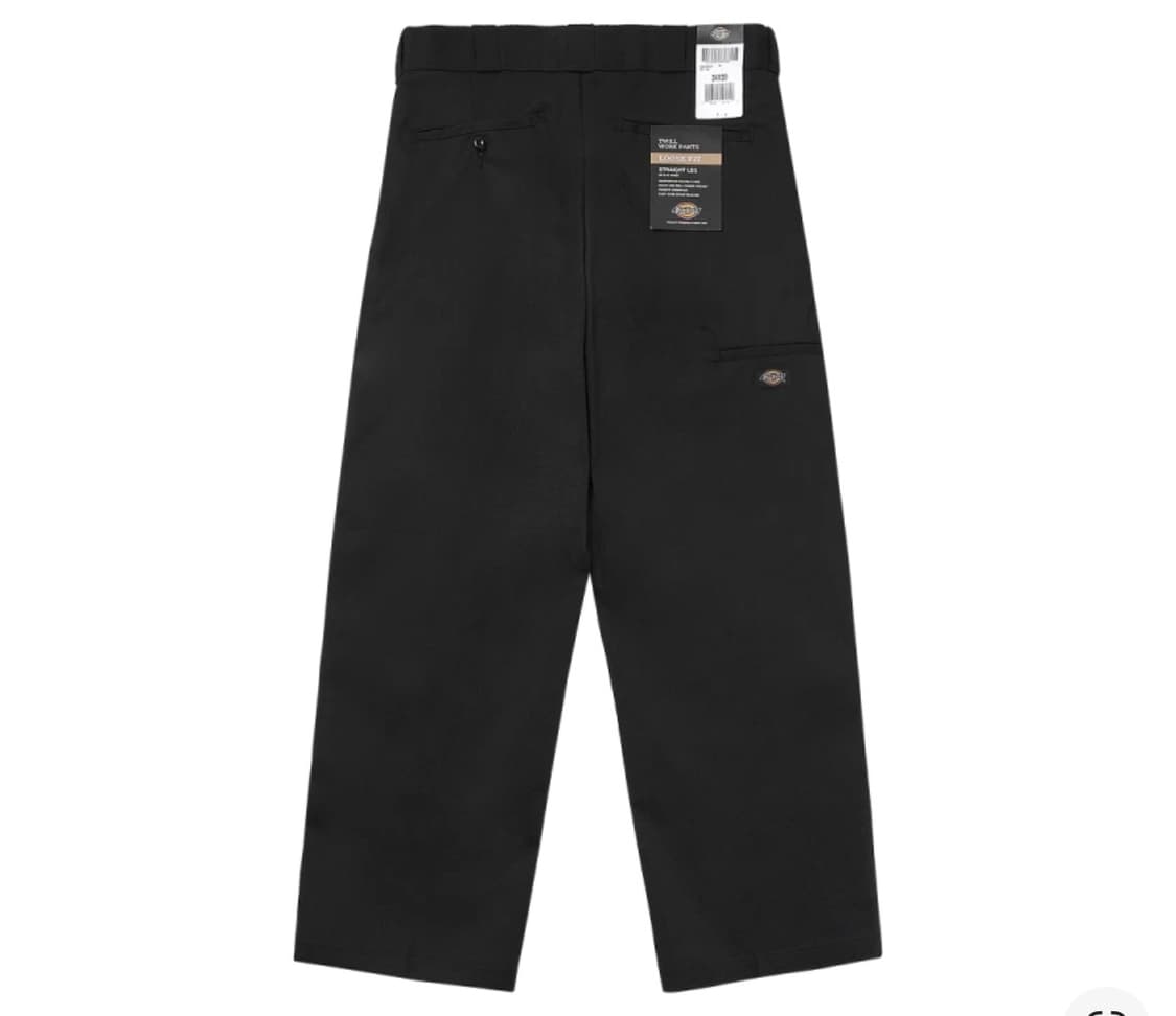 디키즈 루즈 핏 더블니 워크 팬츠 블랙 상품이미지2