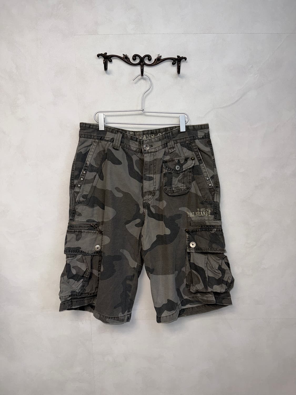 Gray camouflage multi pocket 카고반바지  상품이미지1