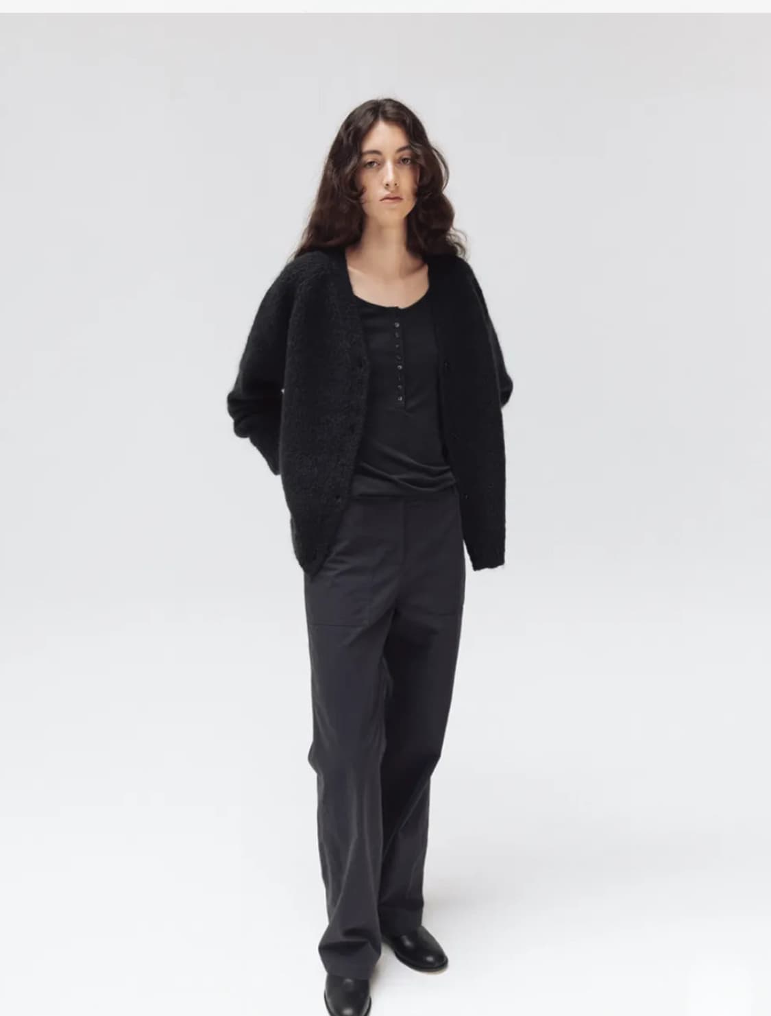 (새상품) 모이아 25fw 모헤어 가디건 차콜 상품이미지2