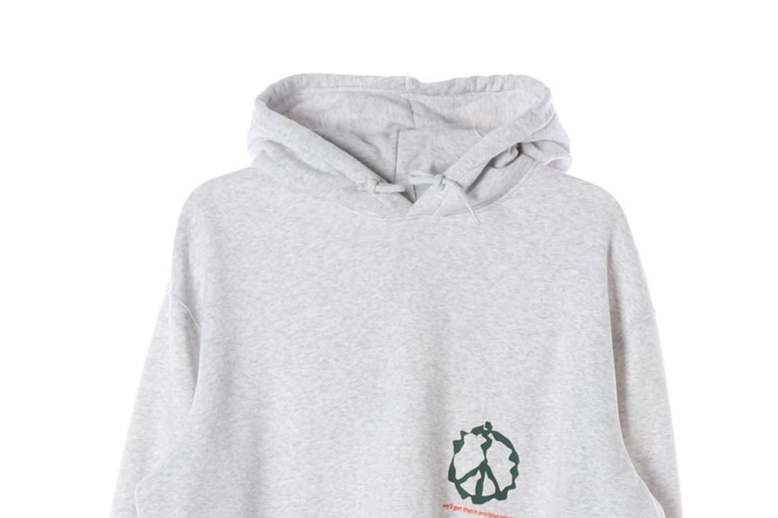 에이치앤엠 릴렉스핏 그린 그래픽 피스 심볼 후드티 L 상품이미지3