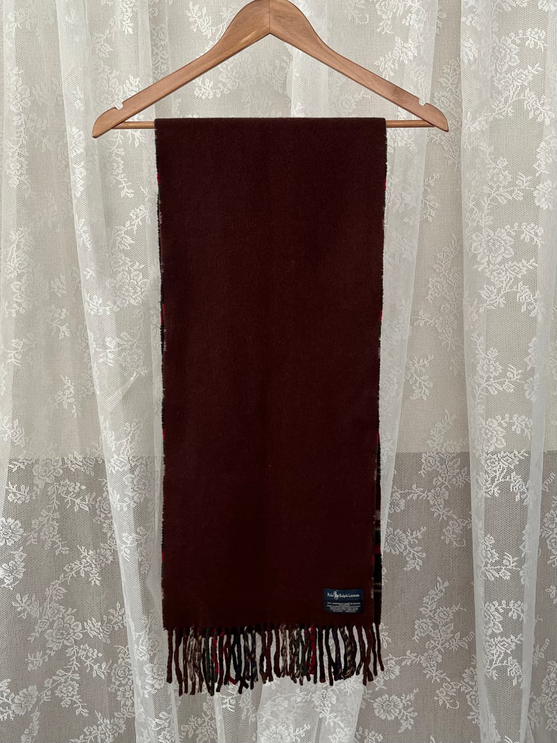 폴로 랄프로렌 타탄 체크 리버시블 머플러 브라운 상품이미지3