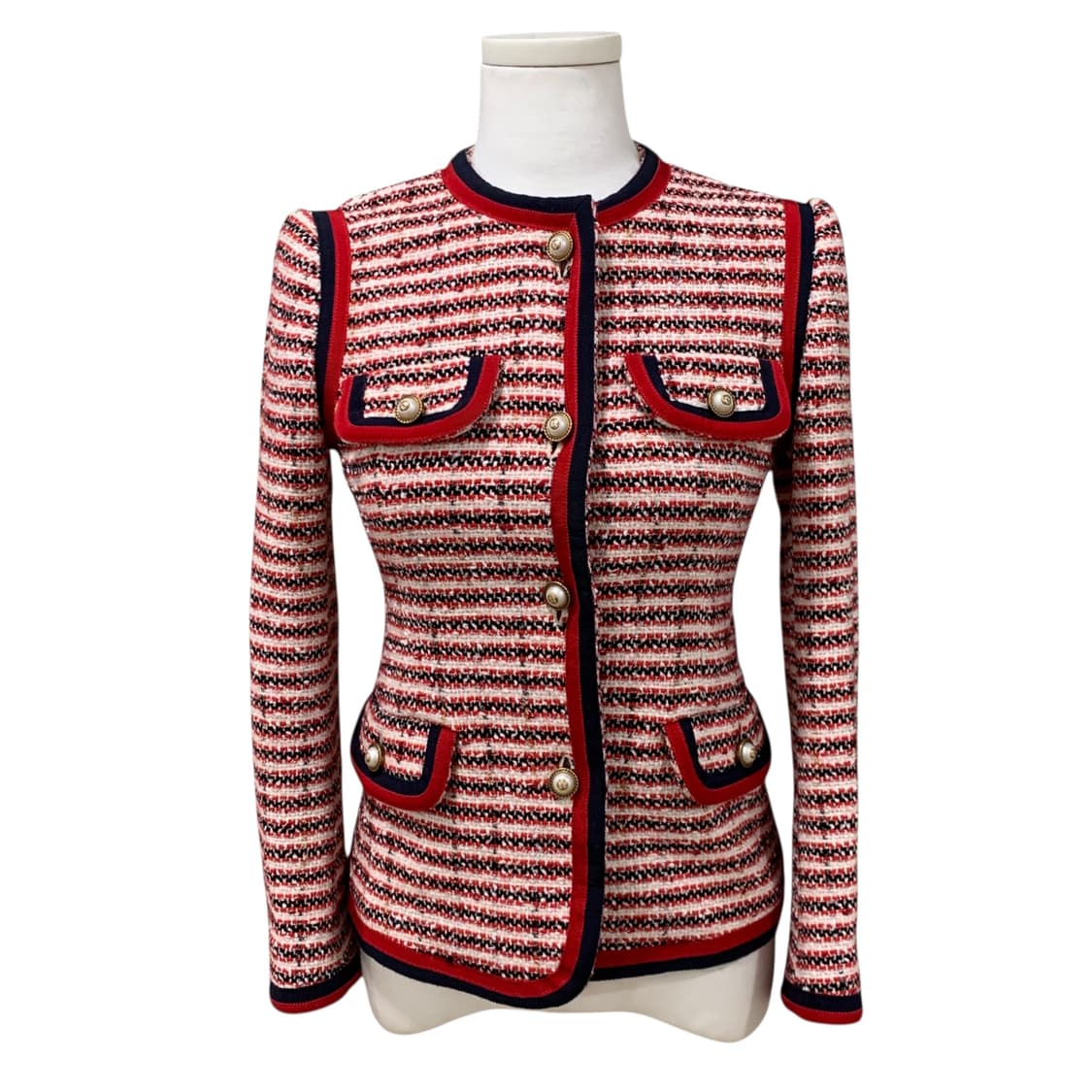 구찌 진주 버튼 여성 트위드 자켓 상품이미지3