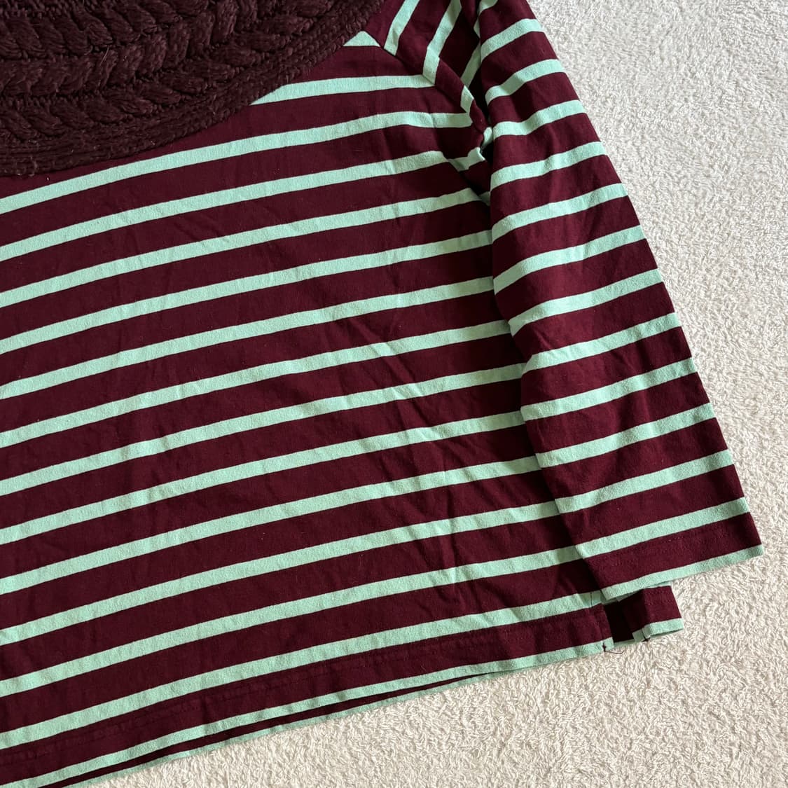 일본빈티지 titicaca 민트초코 니트포인트 탑 상품이미지3