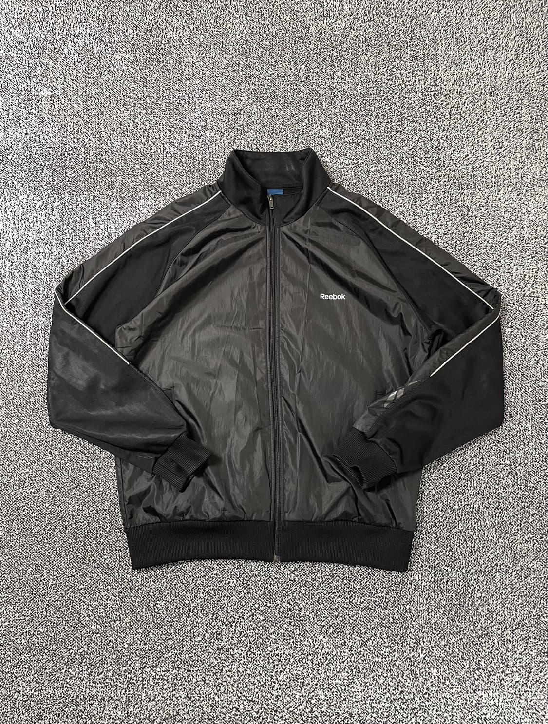 빈티지9. 리복 Reebok 베이직 우븐 자켓 파이핑 바람막이 점퍼 블랙 상품이미지1