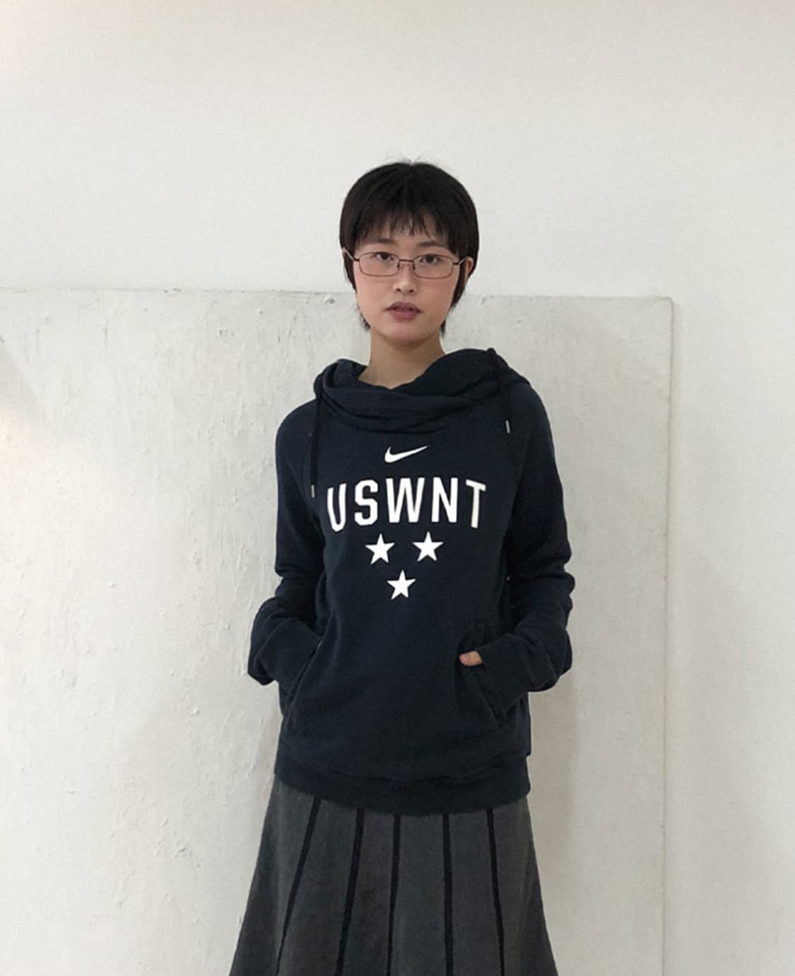 나이키 카울넥 풋볼 후드티 네이비 상품이미지1