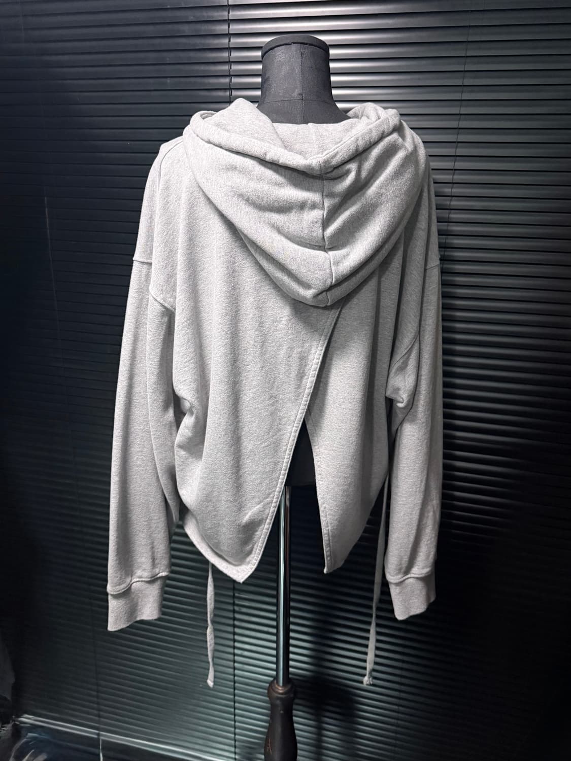 NOHANT 노앙 스웻 오버핏 후드 후디 레이어드 랩 끈 그레이 회색 S 상품이미지2
