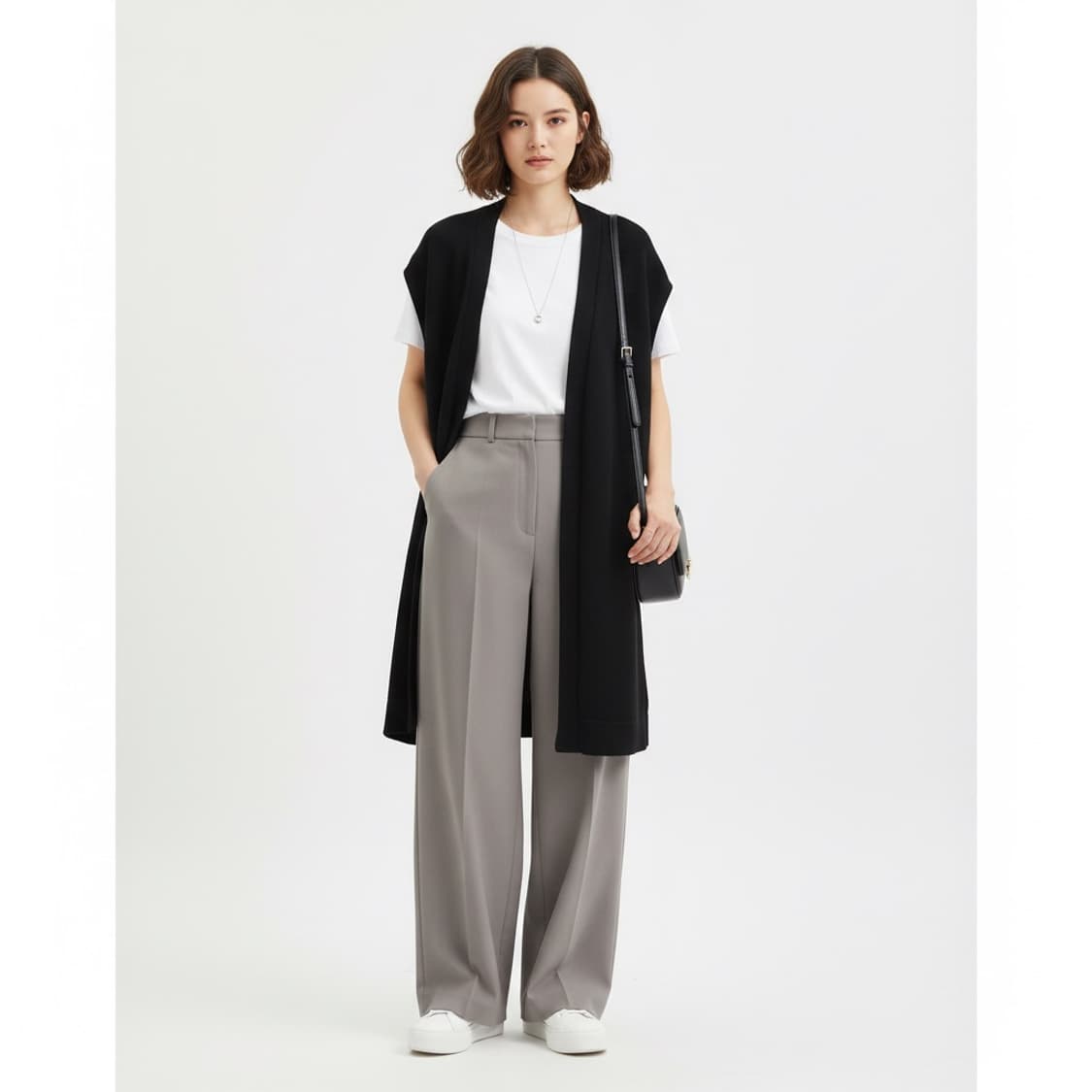 Lauren Ralph Lauren 롱 니트 베스트 블랙 (데일리) 상품이미지1