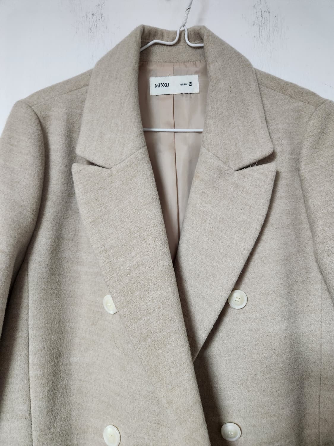 MIXXO 더블 버튼 코트 베이지 M 상품이미지2