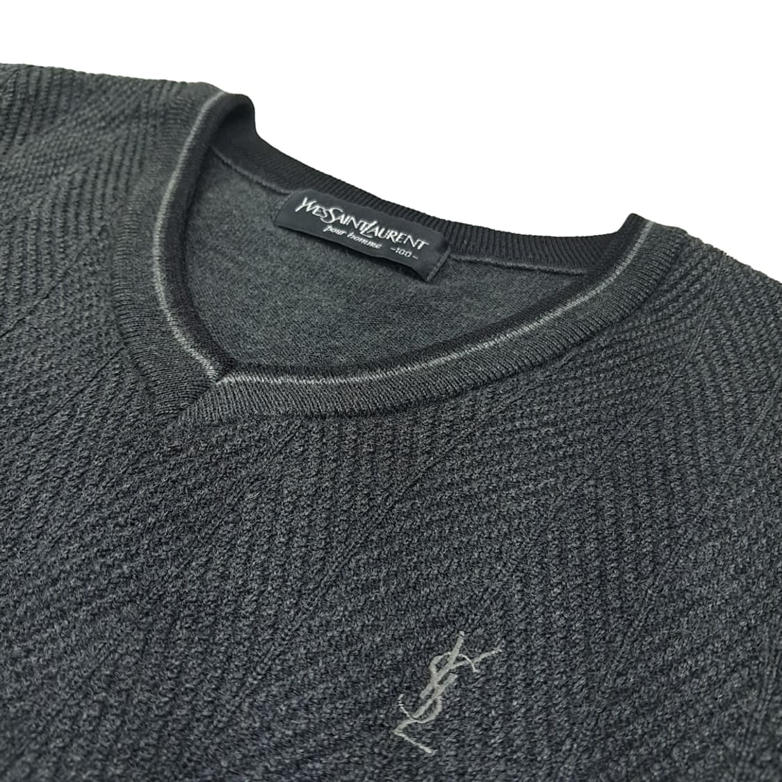 CK034 L 입생로랑 90s 한국판 차콜 조끼 베스트 상품이미지4