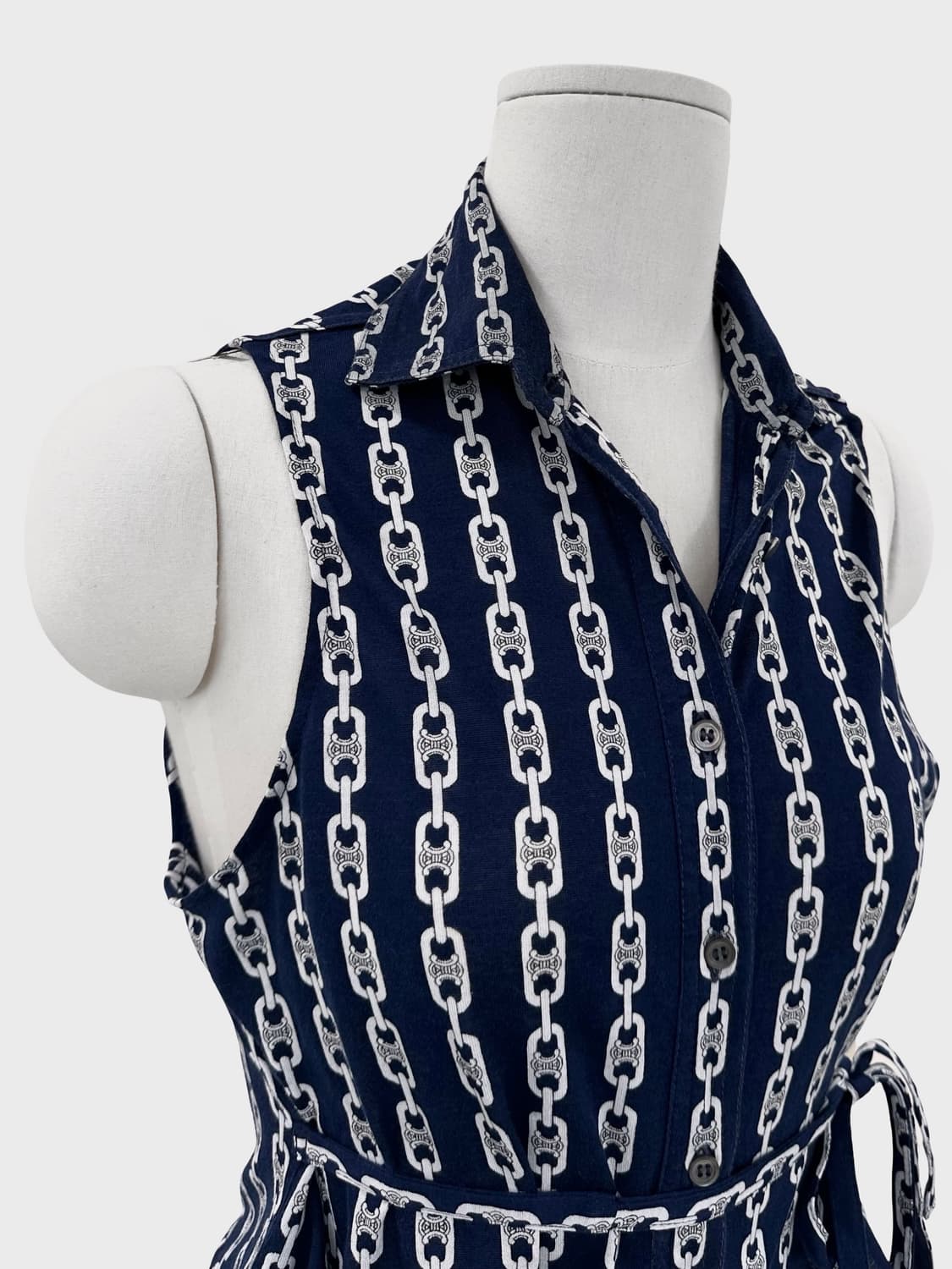 CELINE Chain Pattern Sleeveless Blouse 상품이미지3