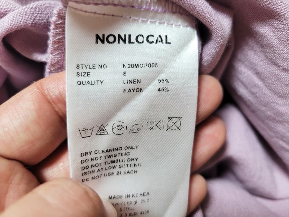 논로컬(NONLOCAL) 라벤다 린넨원피스 55 새상품 상품이미지6
