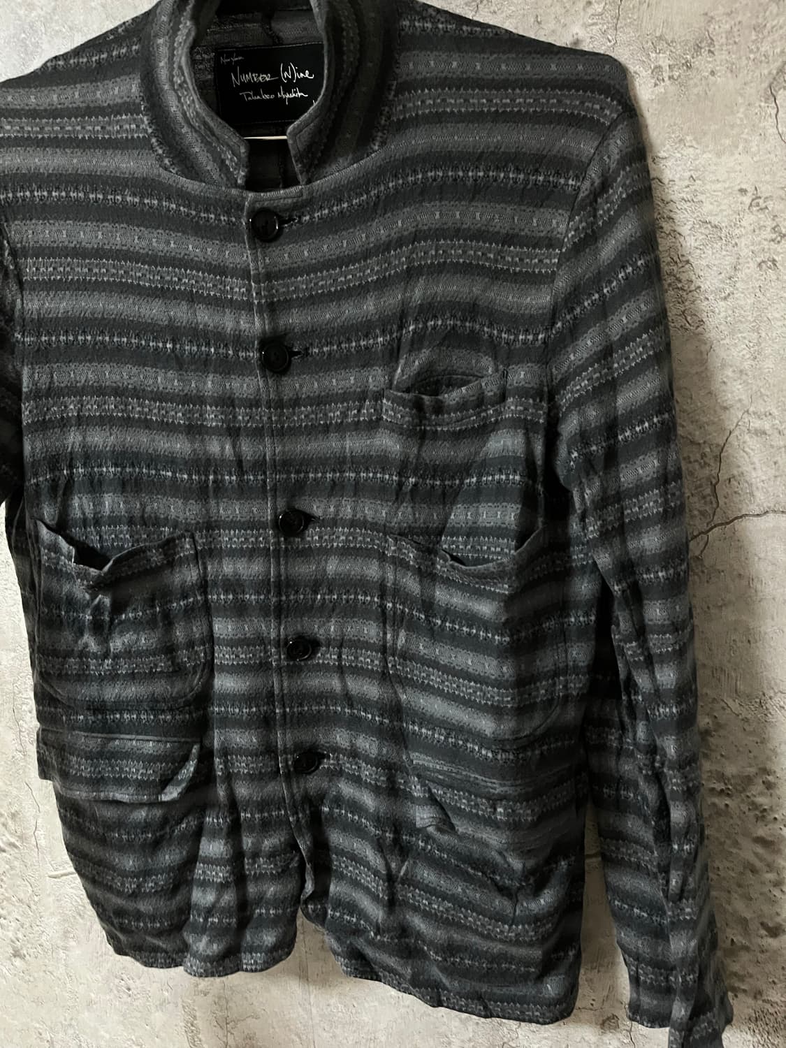 넘버나인 05AW “birds" 페어아일 패턴 가디건 상품이미지7