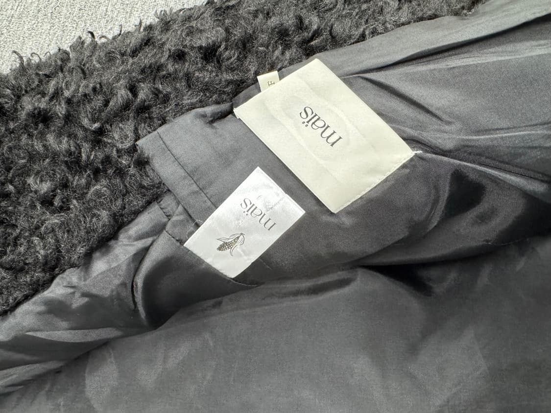 마이스 뽀글 더플 퍼 코트 블랙 상품이미지7