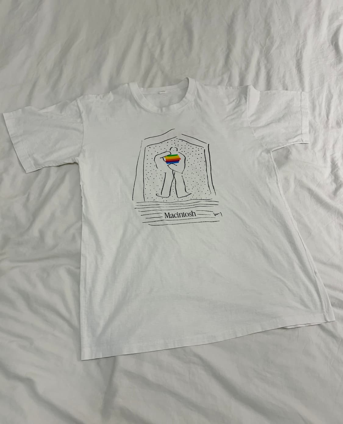 [L] 빈티지 8-90s Apple 애플 맥킨토시 프로모 티셔츠 상품이미지1