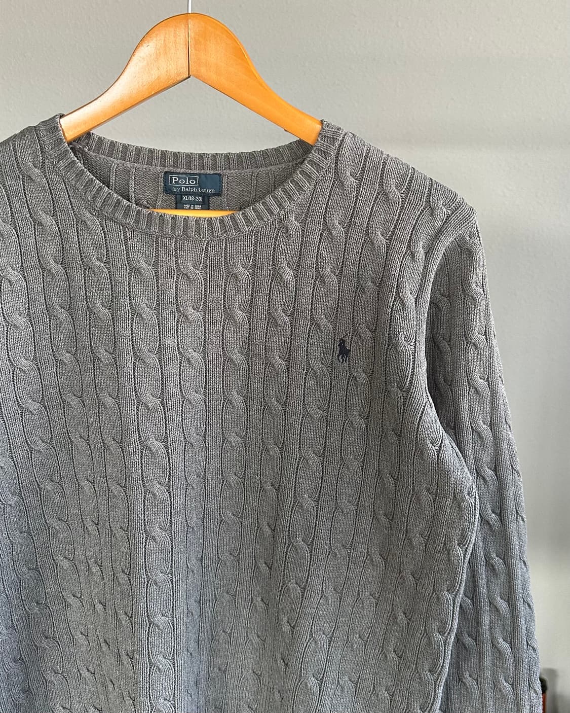 [L-XL]폴로 랄프로렌 그레이 케이블 니트 스웨터 상품이미지3
