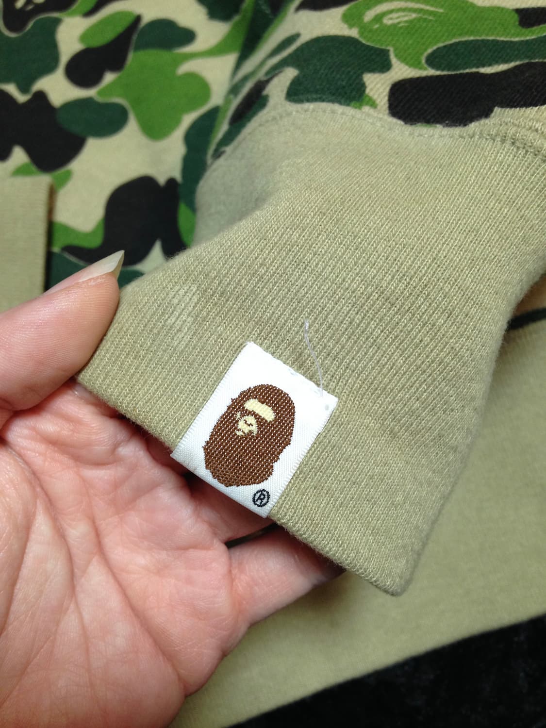 베이프 ABC 카모 샤크 풀 집 후드 그린 L 상품이미지4