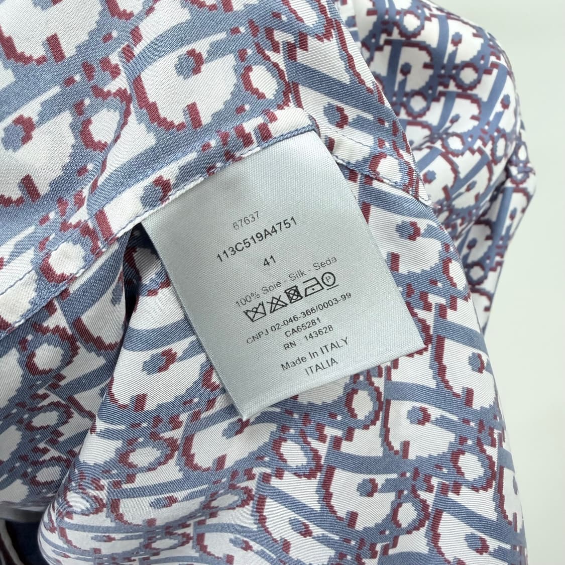 [S+급/41] 디올 오블리크 자카드 실크 반팔 셔츠 상품이미지6