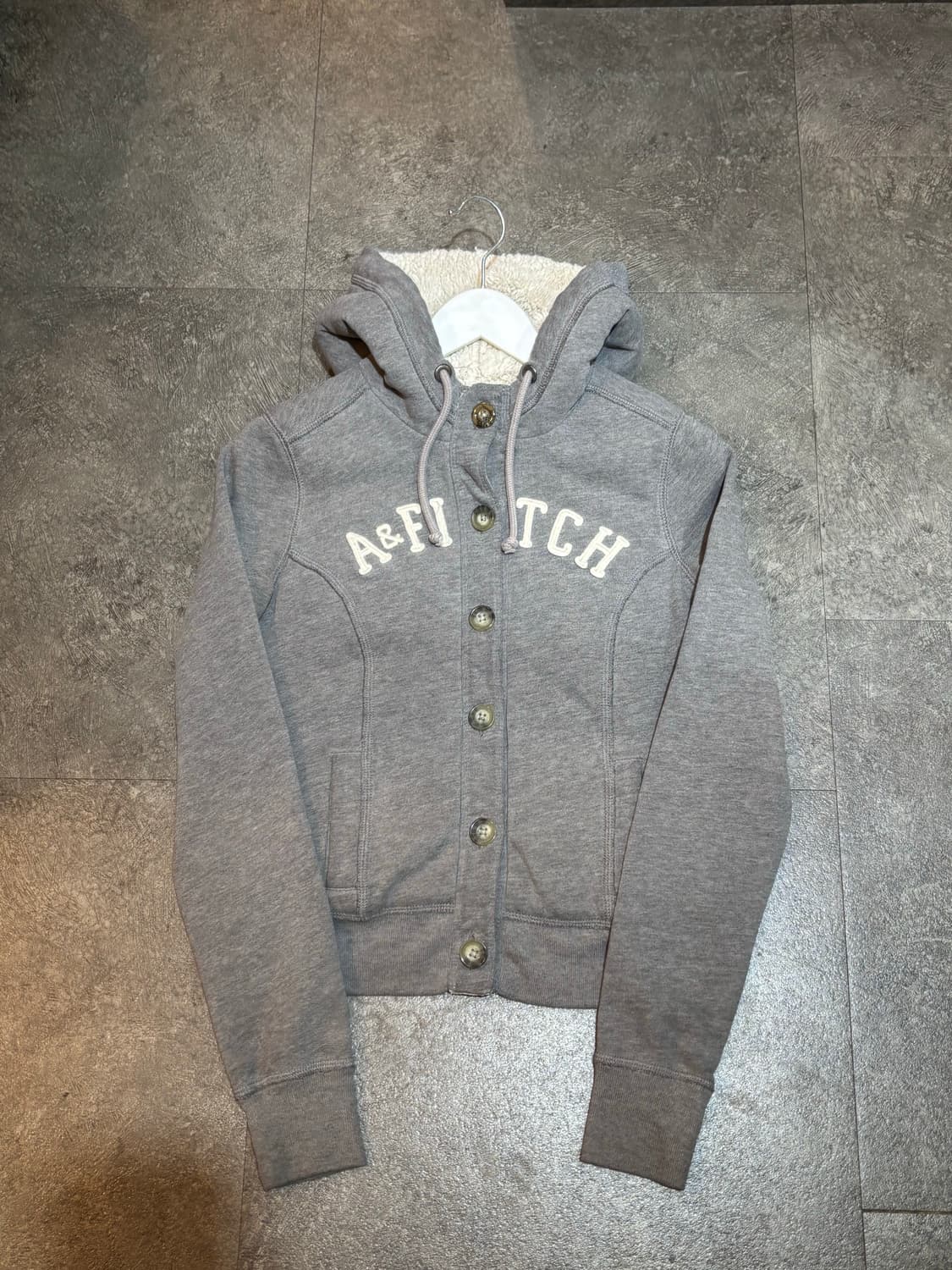 아베크롬비 후드 안감 퍼 가디건 집업 S 상품이미지2