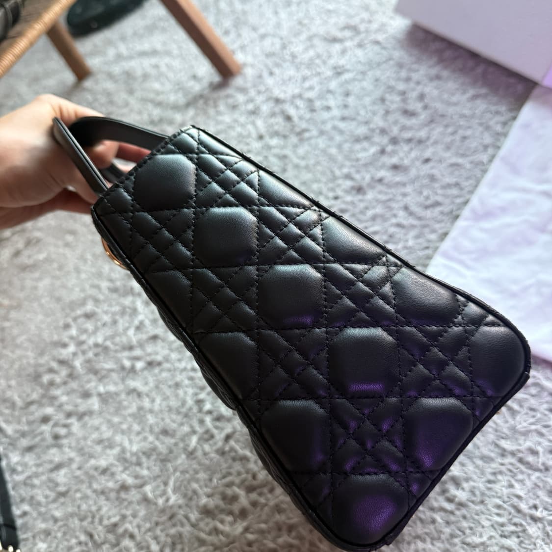 디올 레이디백 미디움 램스킨 까나쥬 상품이미지4