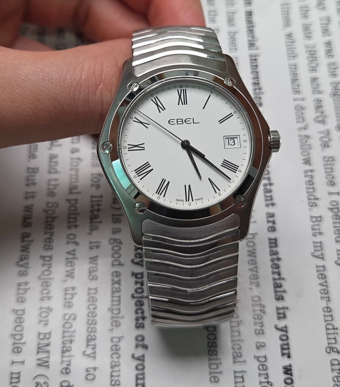 명품 에벨(EBEL) 클래식 웨이브 화이트로만 쿼츠 브레이슬릿 ver.  상품이미지1