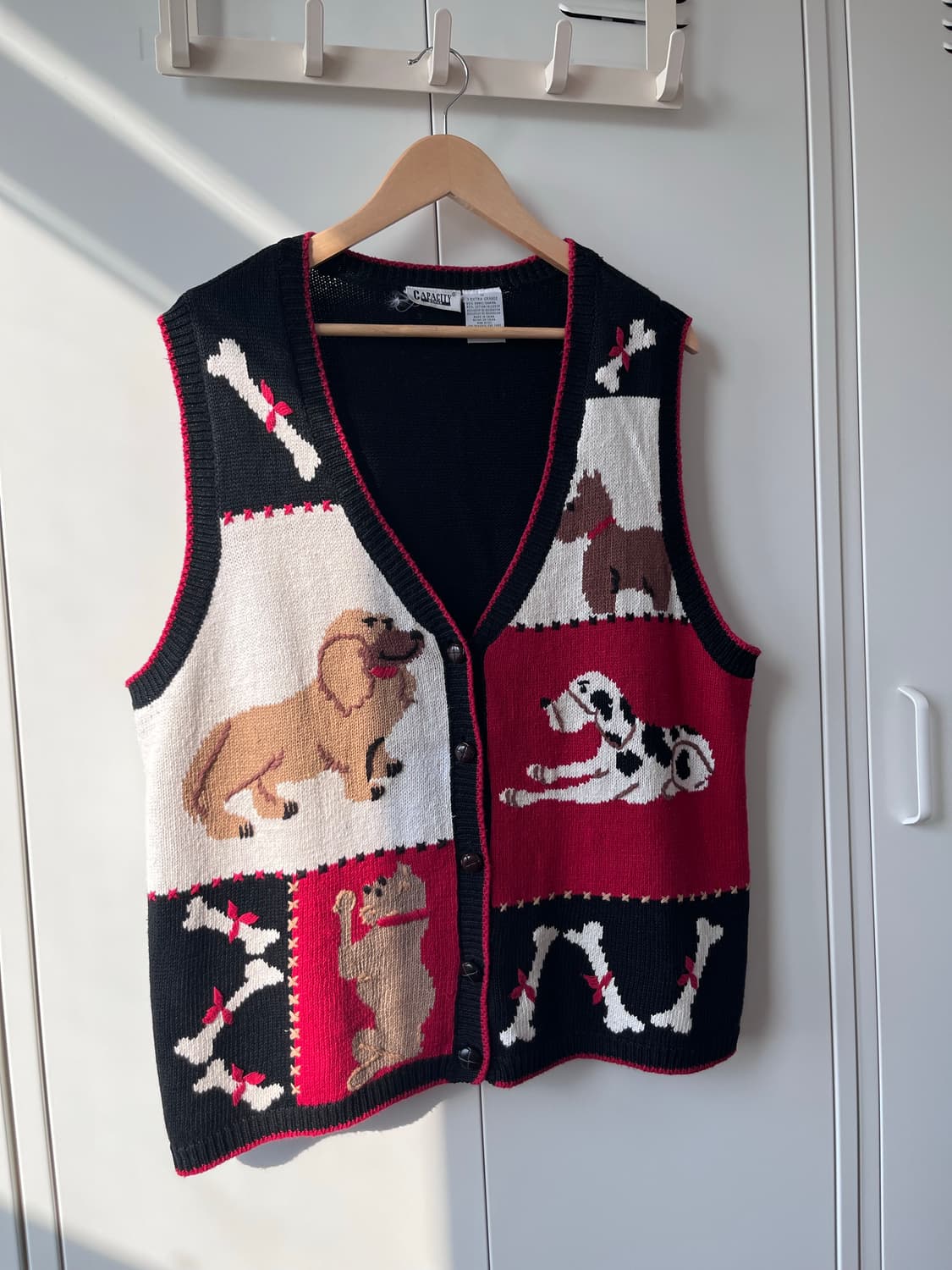 Capacity 강아지 조각 패치 조끼 니트 가디건  상품이미지3