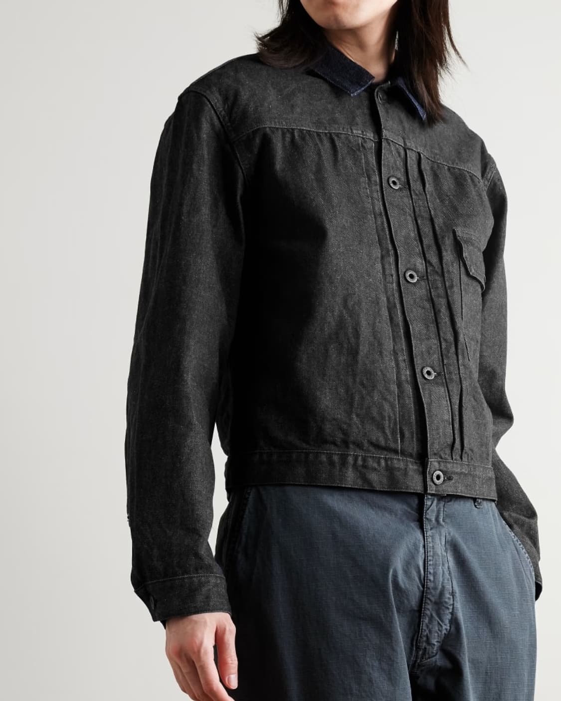 캐피탈 14oz 블랙 데님 1st 자켓 상품이미지2