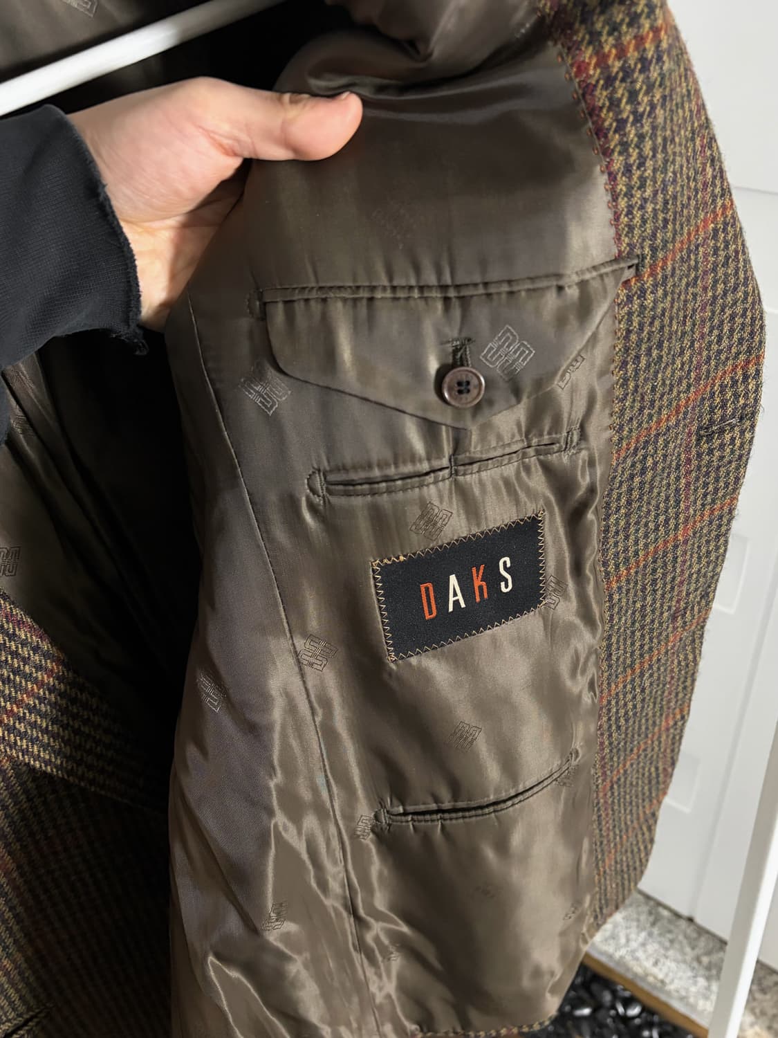 00s 닥스 체크 블레이저 울100% 포엣코어 상품이미지6