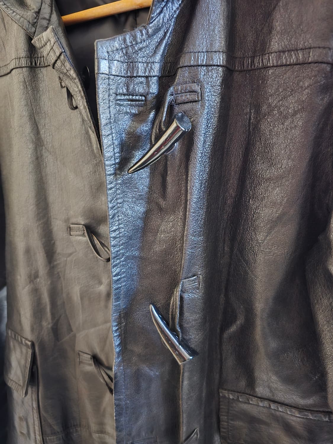 Pigskin Toggle Hood Long Coat 상품이미지3