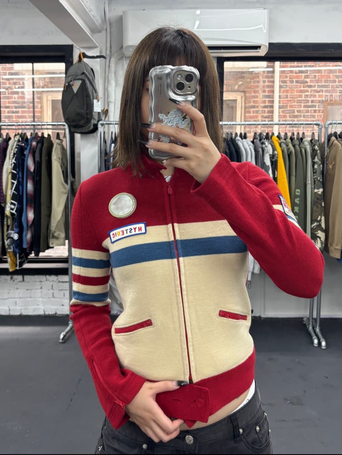 히스테릭 글래머 넥버튼 니트집업 상품이미지2