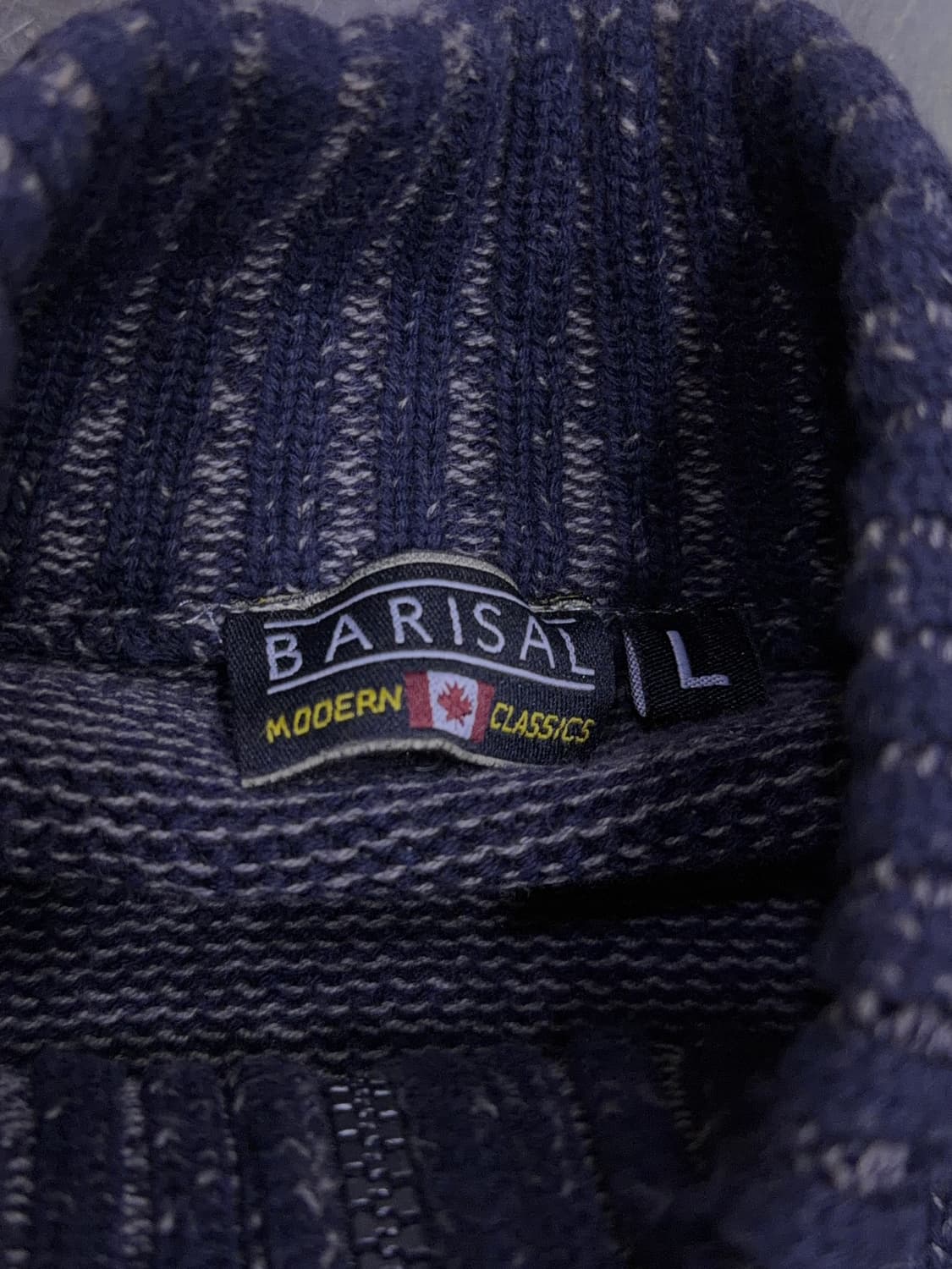 Barisal 바리살 니트 스웨터 하프넥 집업자켓 네이비 L 상품이미지7