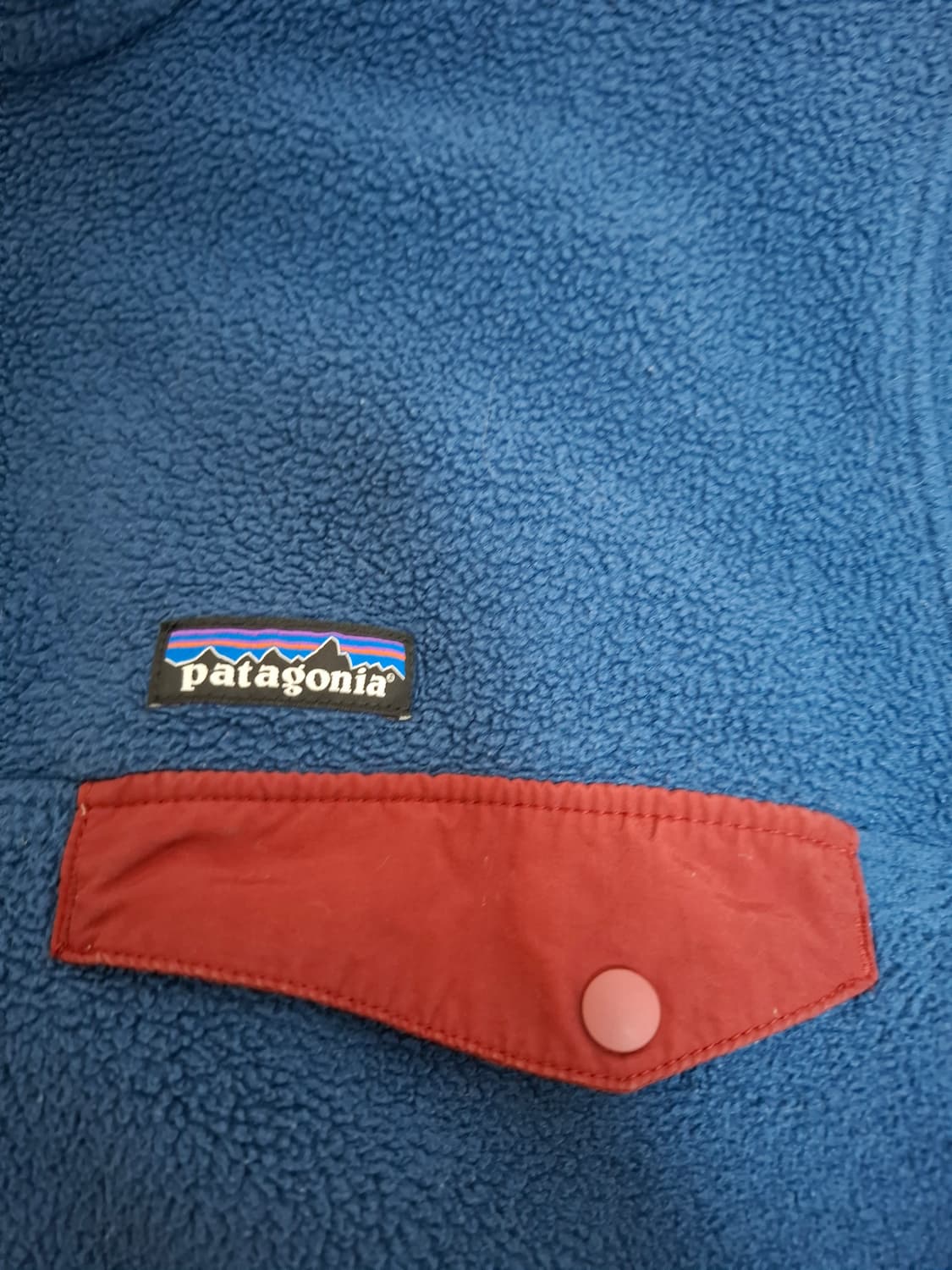 M 파타고니아 신칠라 슬레이트 블루/오렌지 플리스 풀오버 스냅티 상품이미지4